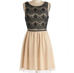 Beautiful cream and black lace dress. Small